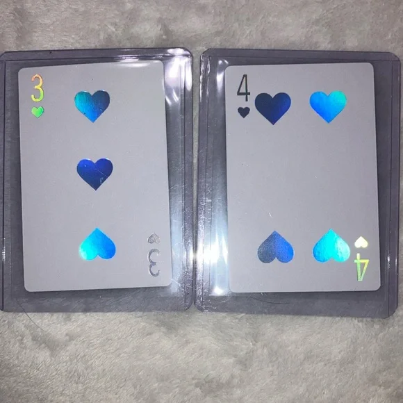 Dior JOY 3 or 4 of Hearts Playing Card /Protective Clear plastic case. Pick one - Picture 2 of 5